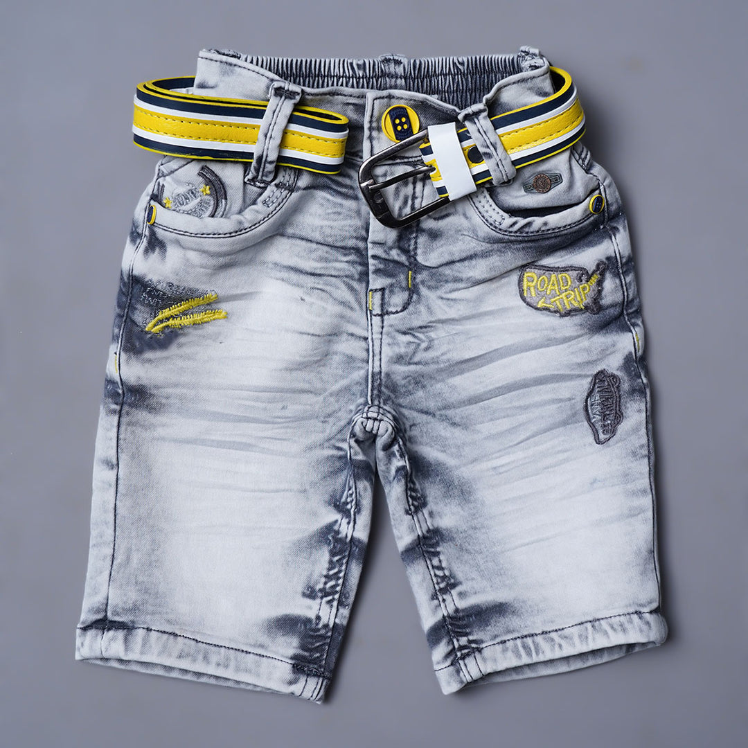 Denim Shorts for Kids Grey