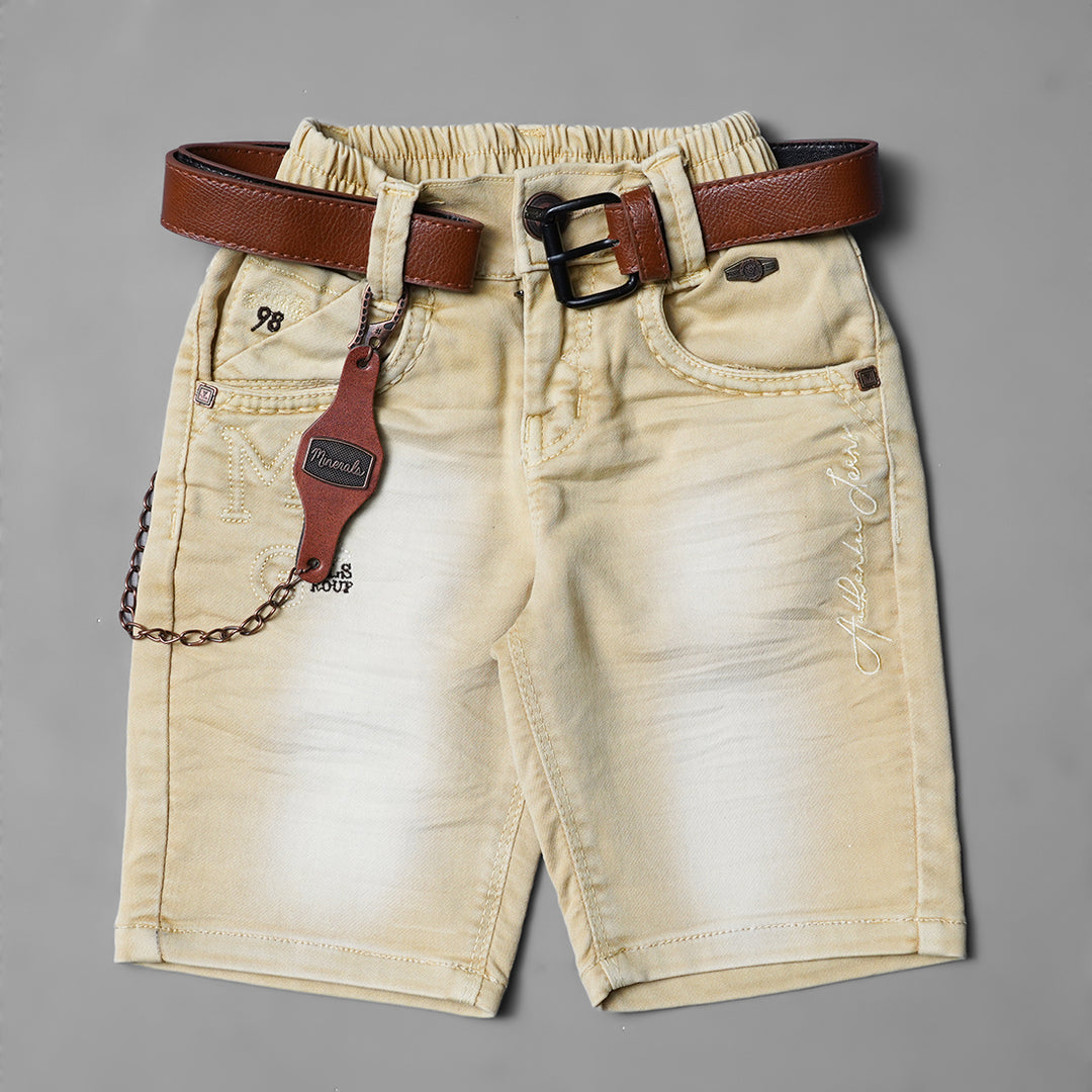 Stylish Denim Shorts for Boys in brown