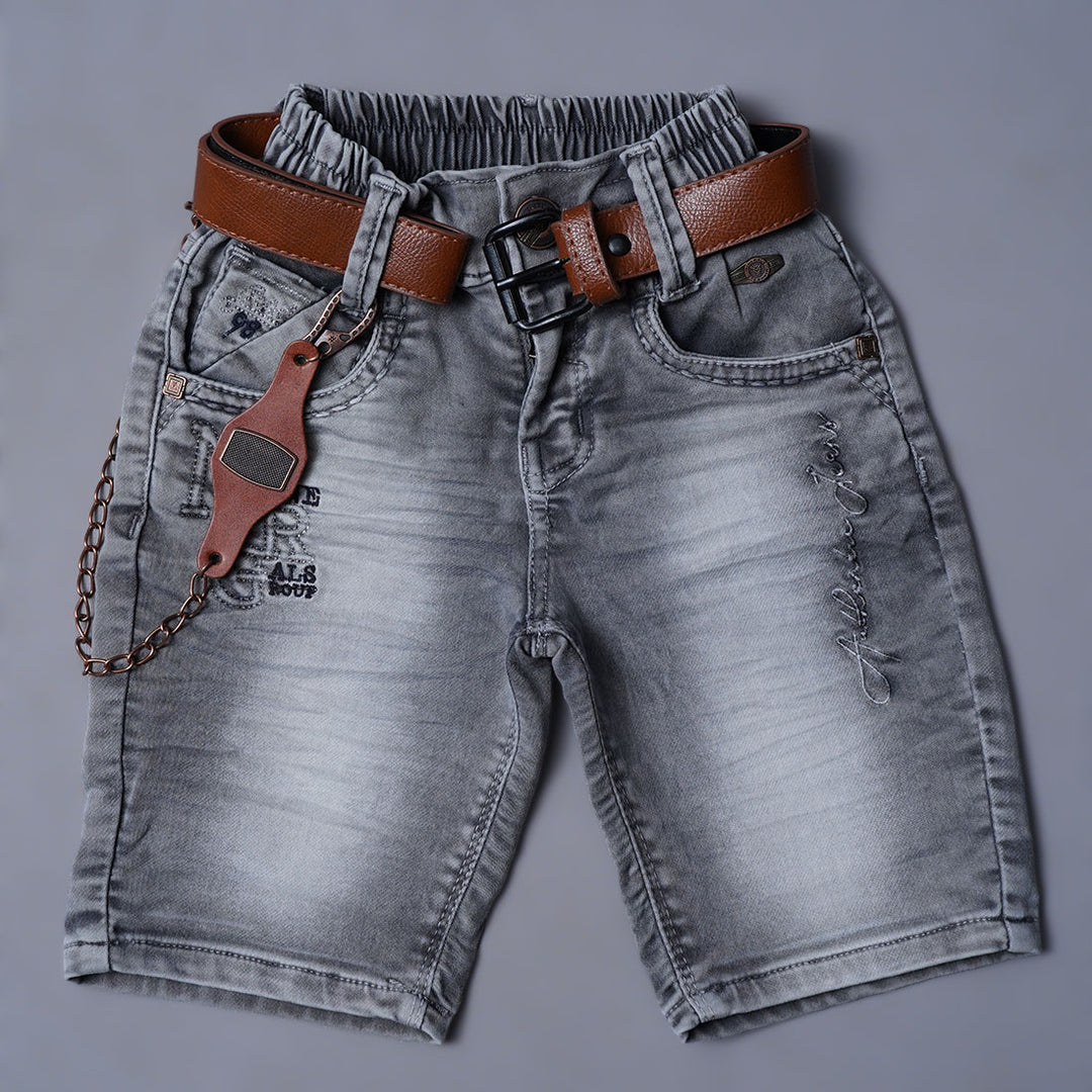 Stylish Denim Shorts for Boys  in grey
