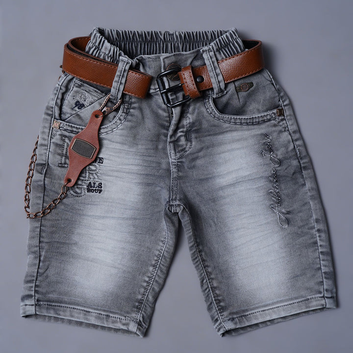 Stylish Denim Shorts for Boys  in grey