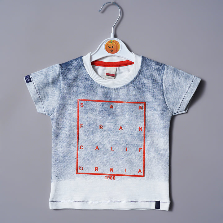 Blue Graphic T-Shirt for Boys Front View