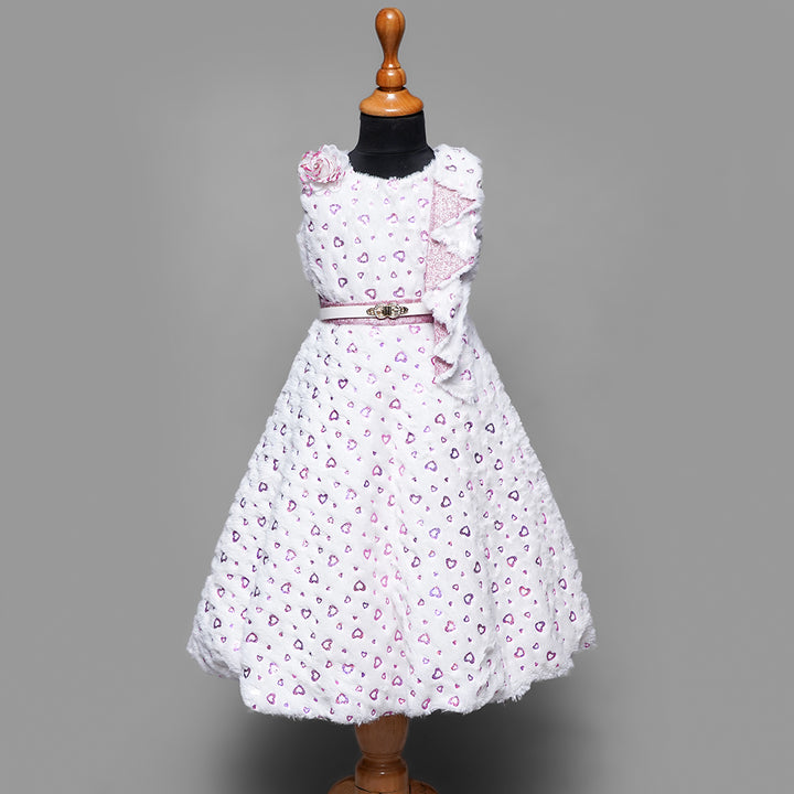  Long Fur Gown for Girls Front View