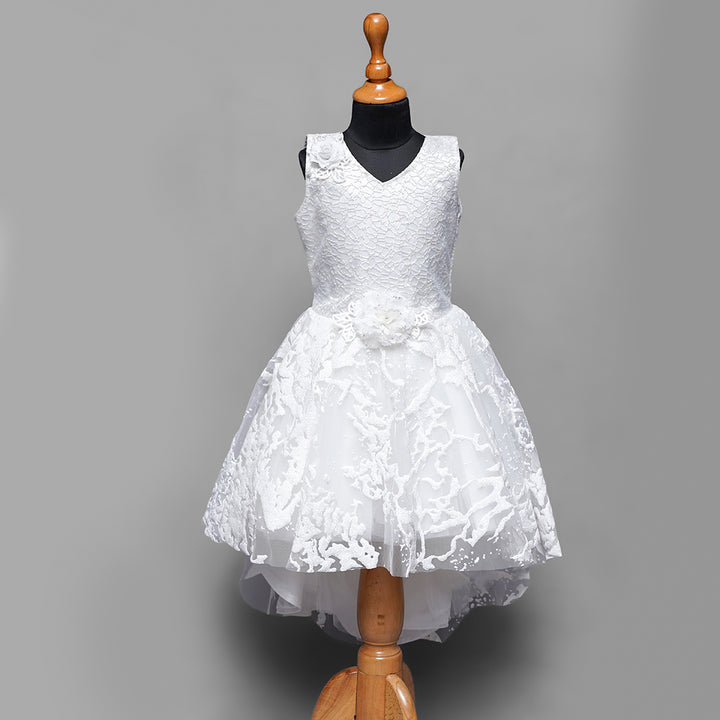 White Designer Girls Gown Front View
