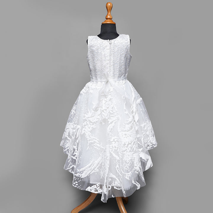 White Designer Girls Gown Back View