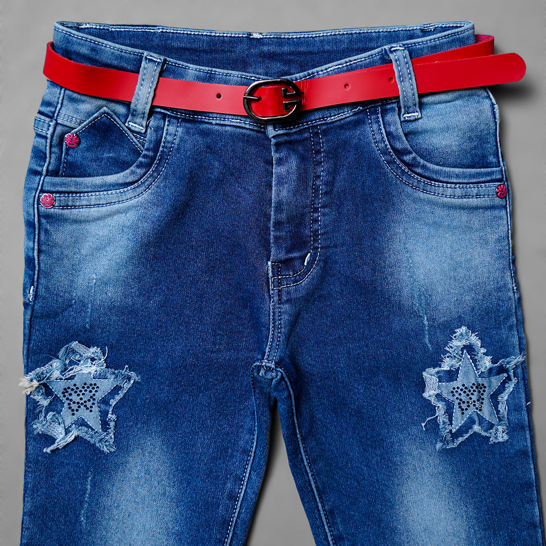 Girls Slim fit Jeans Close Up View