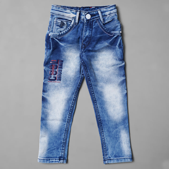 Jeans for Boys with Sheded Design Front View