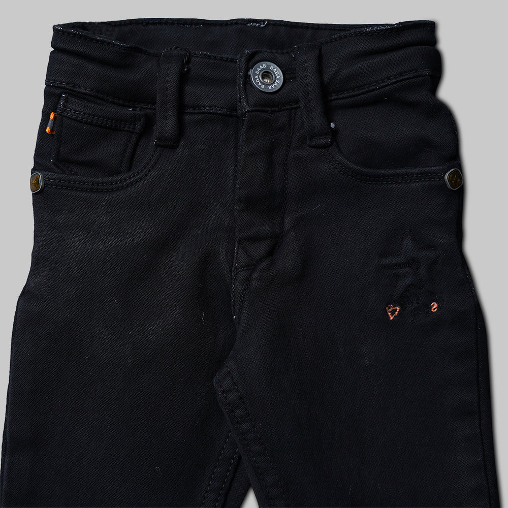 Black & White Jeans for Boys Close Up View