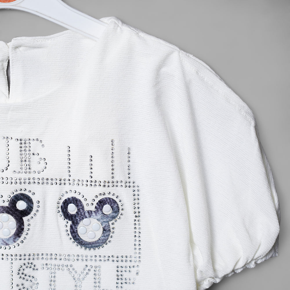 Printed Top For Girls GU133104CCream