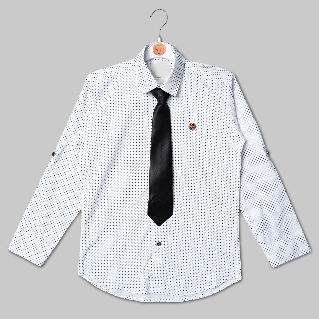 Black & White Shirt for Boys with Tie  Front 
