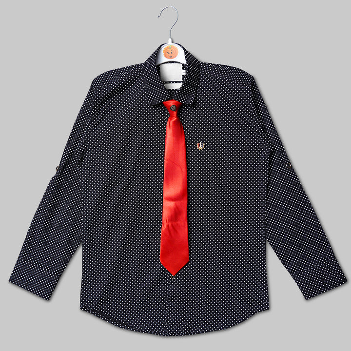 Black & White Shirt for Boys with Tie Front 