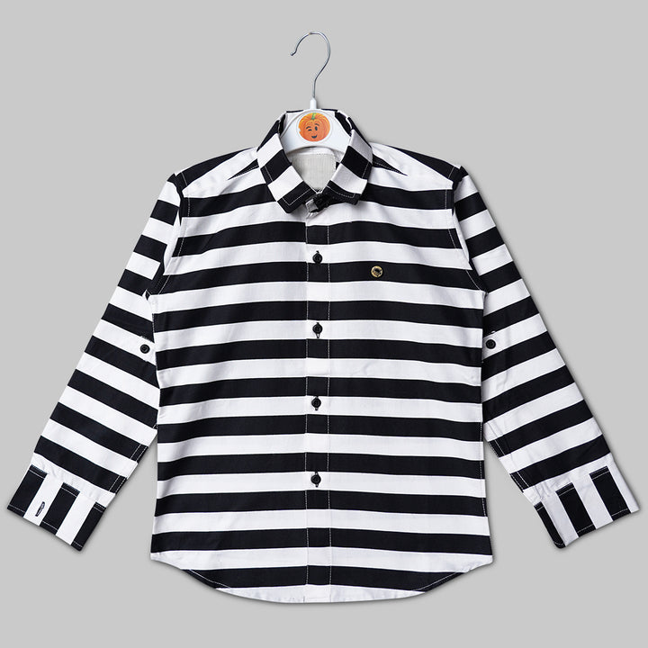 Solid Lining Pattern Shirt for Boys Front View