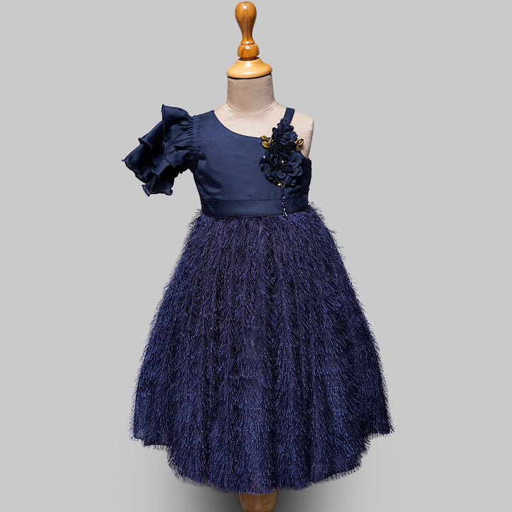 Navy Blue & Maroon Gown for Kids