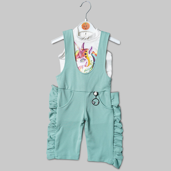 Pretty Floral Love You Print Two Pcs Dress  GS202033CSea Green