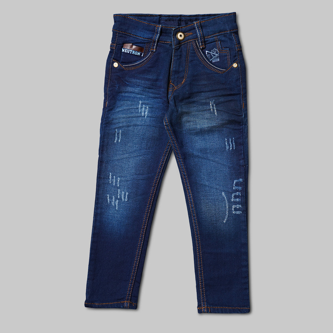 Fashionable Rugged Jeans for Boys Front View
