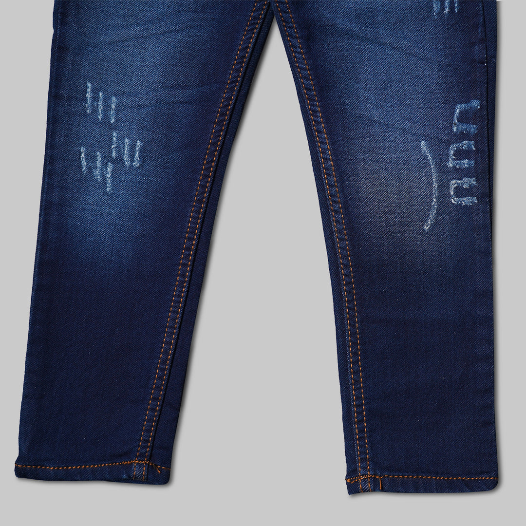 Fashionable Rugged Jeans for Boys Close Up View