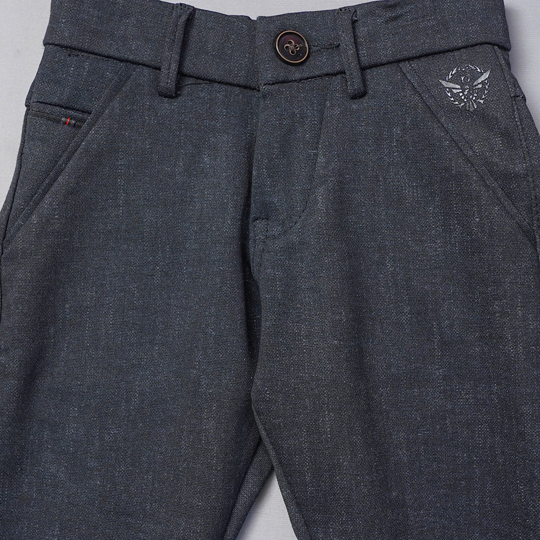 Grey Solid Jeans for Boys Close Up View