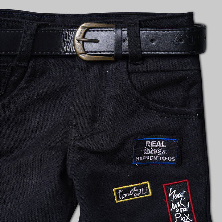 Black Jeans for Boys Close Up View