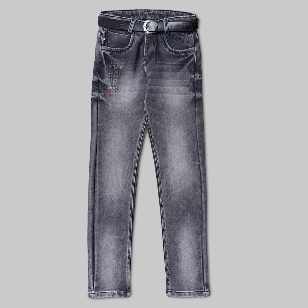 Solid Fix Waist Jeans for Boys Front 