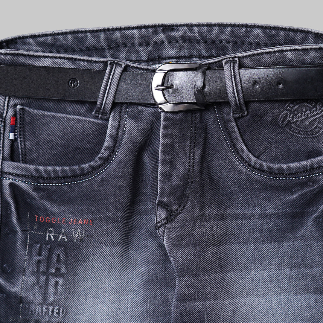 Solid Fix Waist Jeans for Boys Close Up