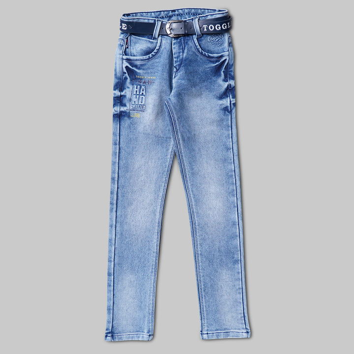 Solid Fix Waist Jeans for Boys Front 