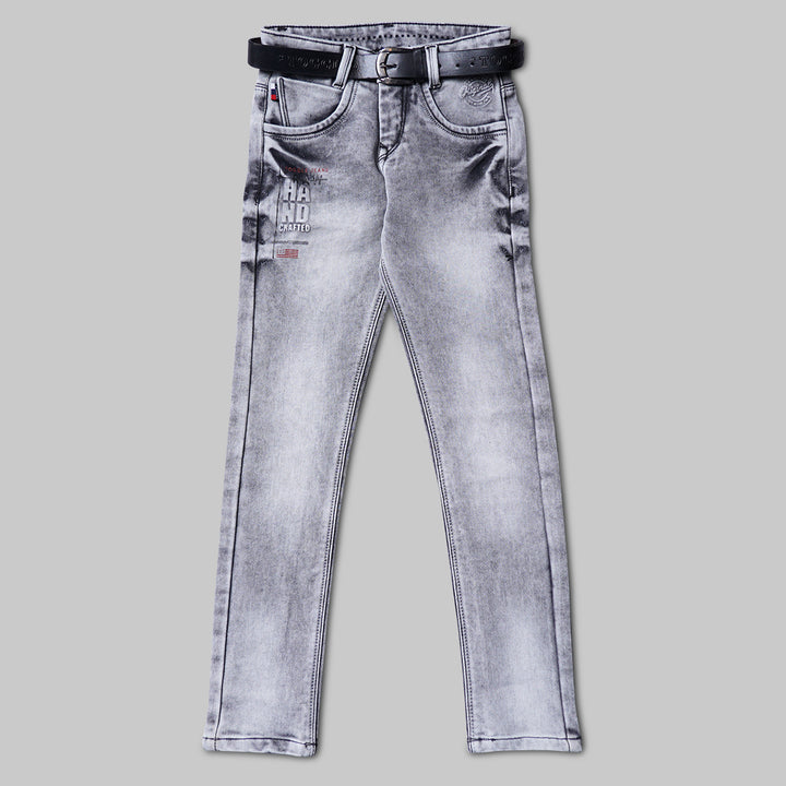 Solid Fix Waist Jeans for Boys Front 