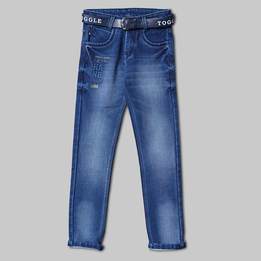 Solid Fix Waist Jeans for Boys Front 