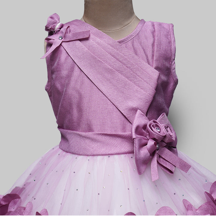 Onion & Pink Party Wear Girls Frock