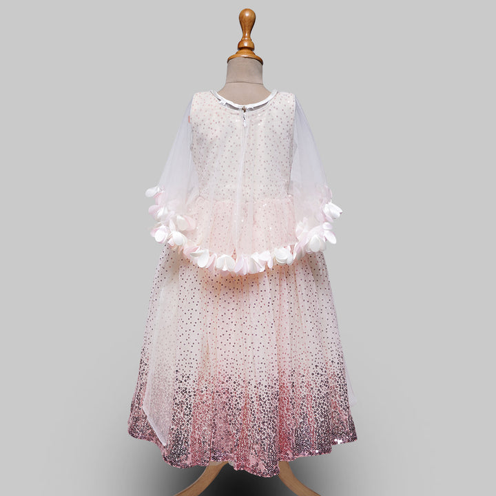 Peach Party Gown for Kids Back View
