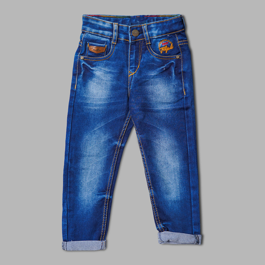 Navy Blue Jeans for Boys Front View