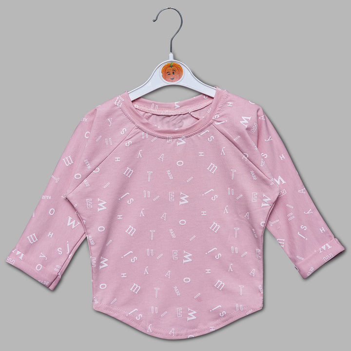 Typography Print Girls Top Front View