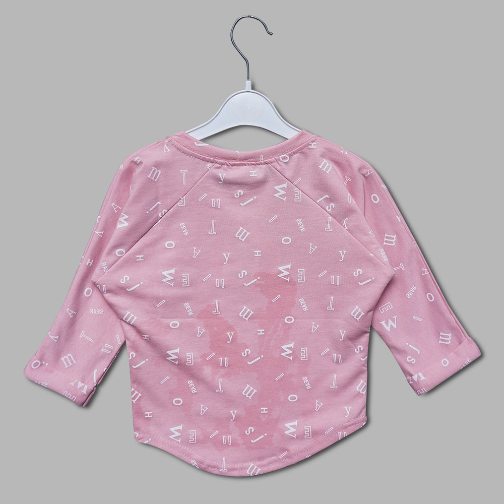 Typography Print Girls Top Back View