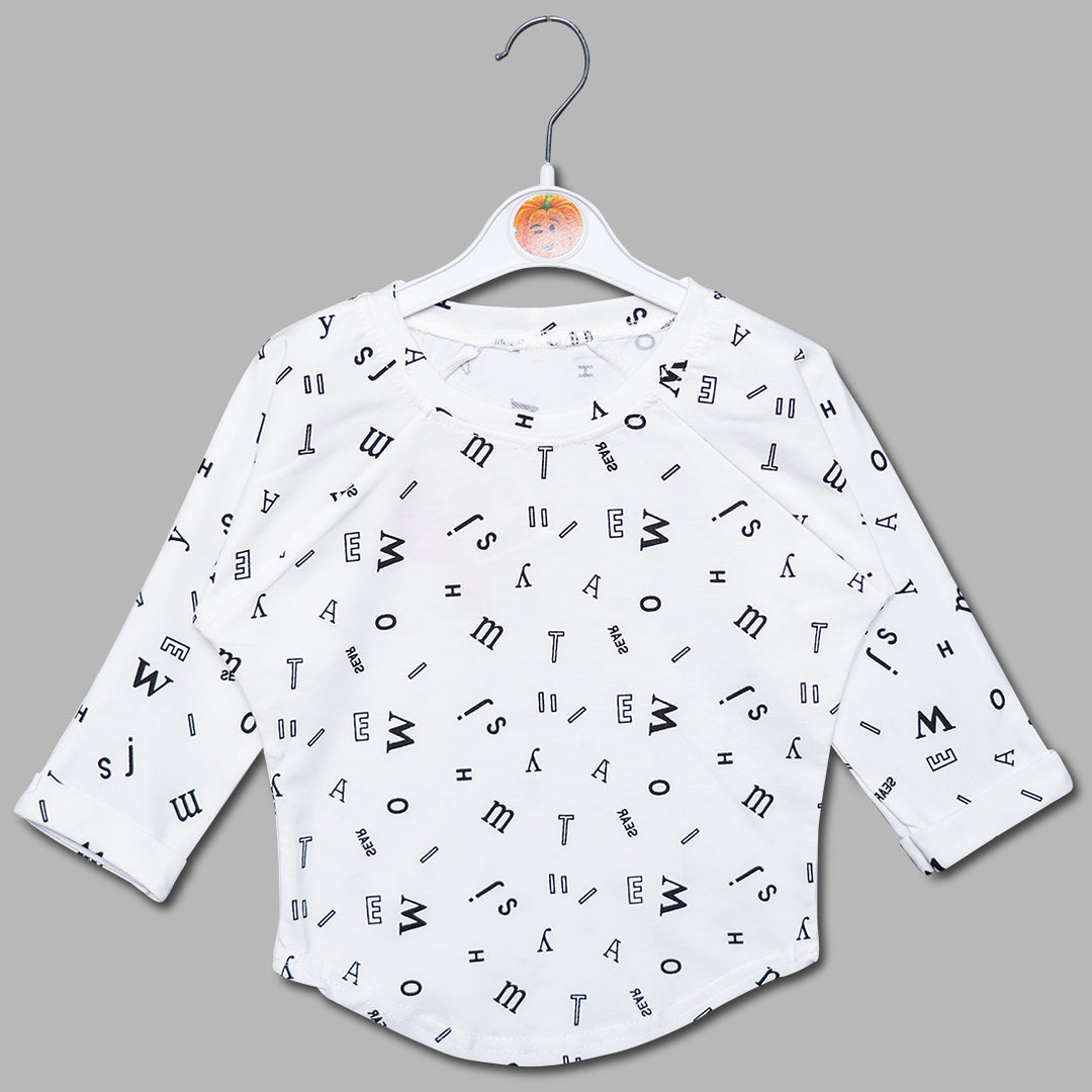 Typography Print Girls Top Front View