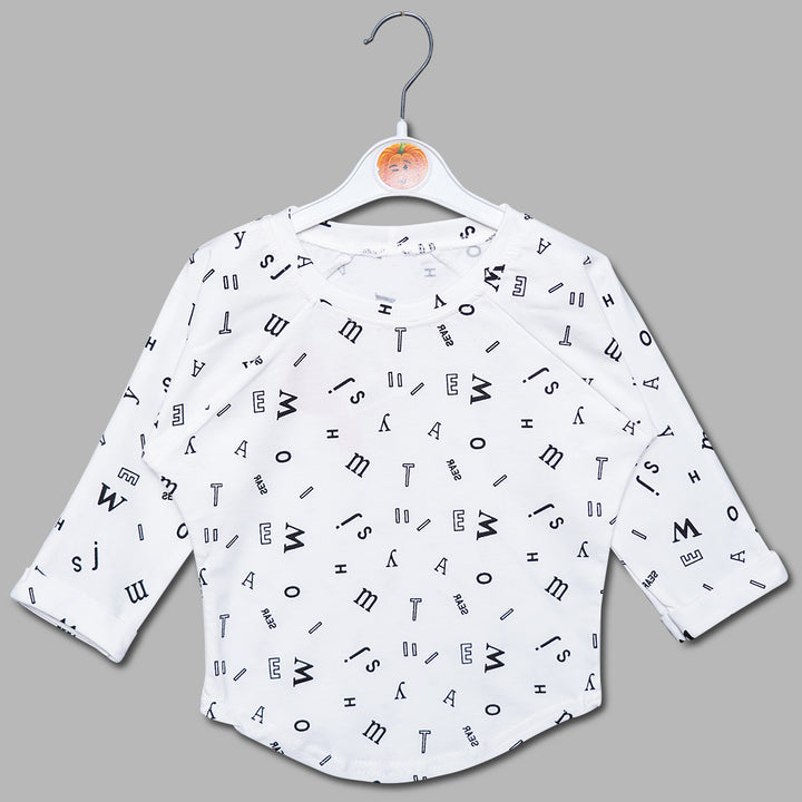 Typography Print Girls Top Front View