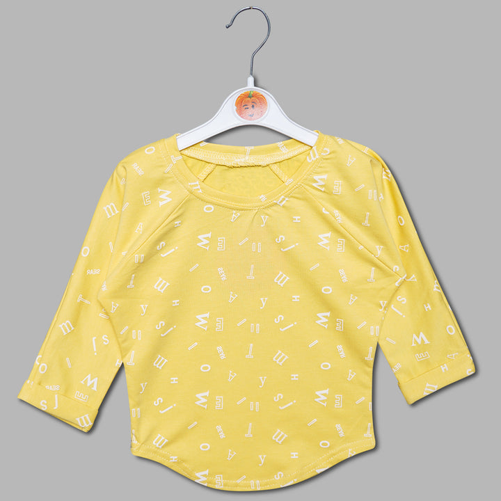Typography Print Girls Top Front View