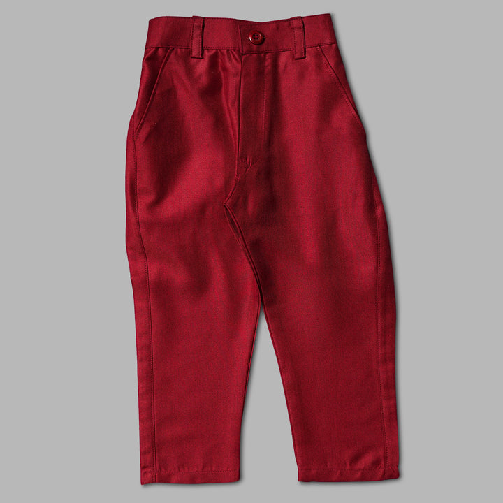 Wine Boys Pathani Kurta Pajama with Jacket Bottom View