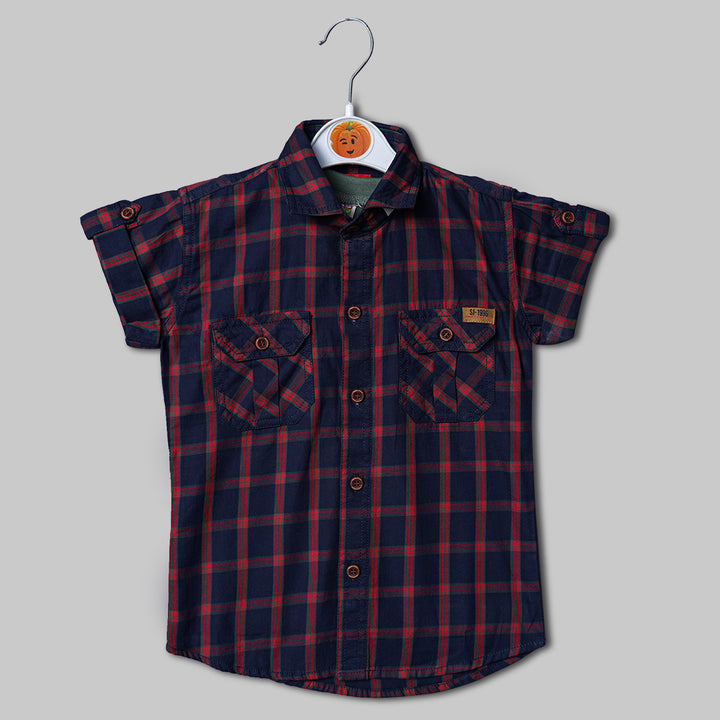 Check Shirt for Boys with Inner Wear Front View