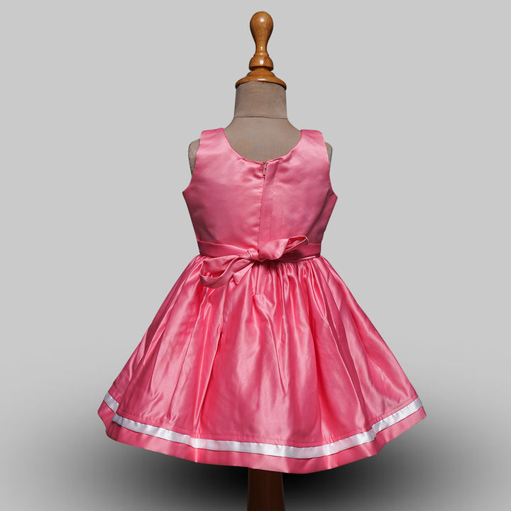 Pink & Yellow Girls Frock Back View