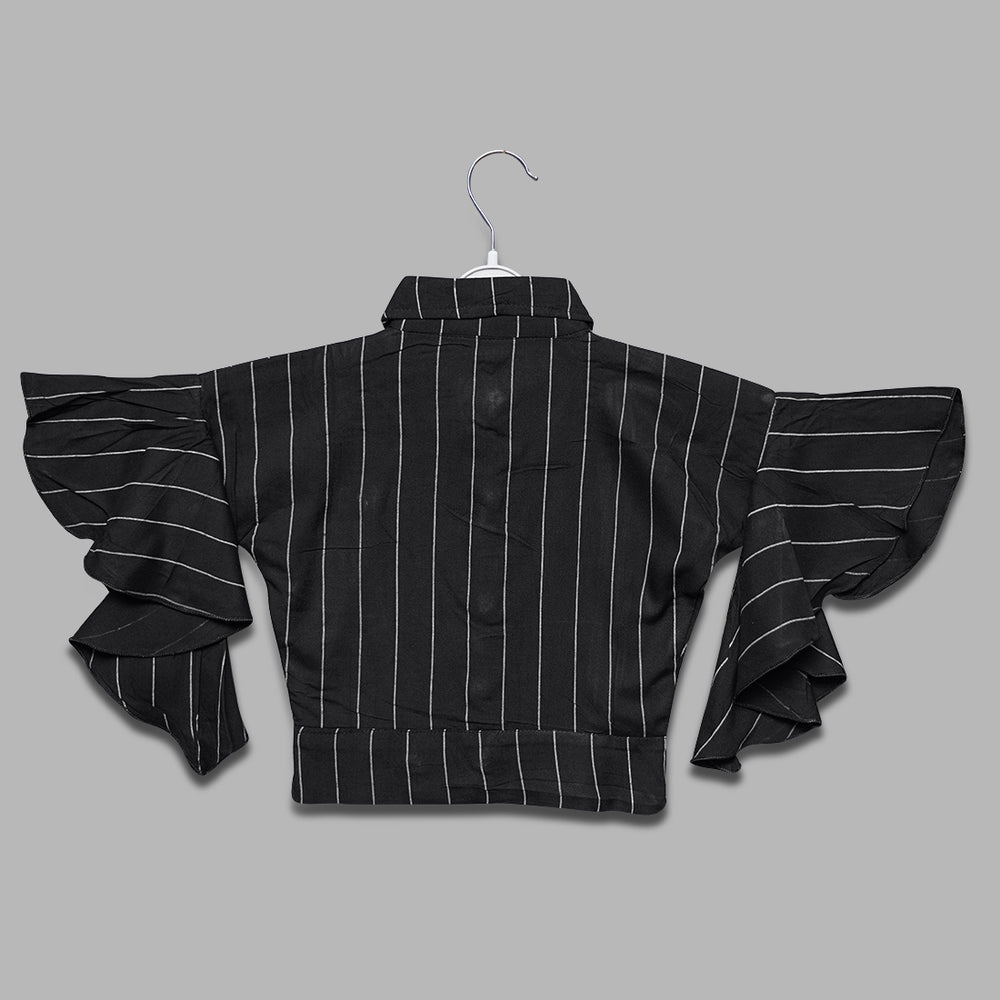 White Stripes Style Top for Kids Back View