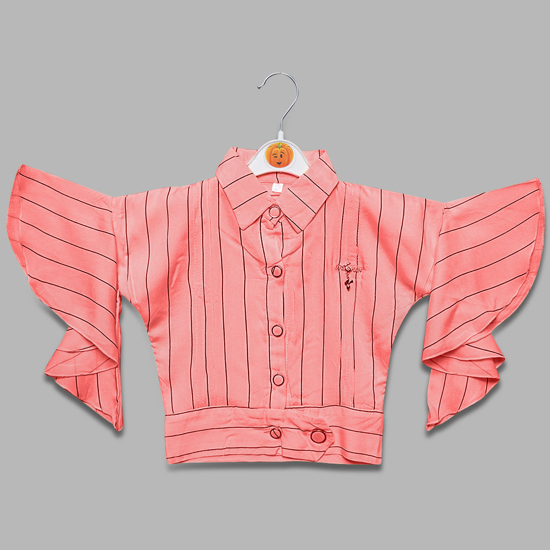 White Stripes Style Top for Kids Front View