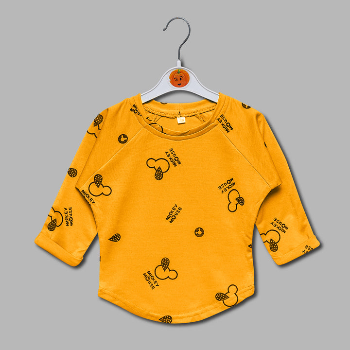 Mickey Mouse Print Top GU132383Yellow