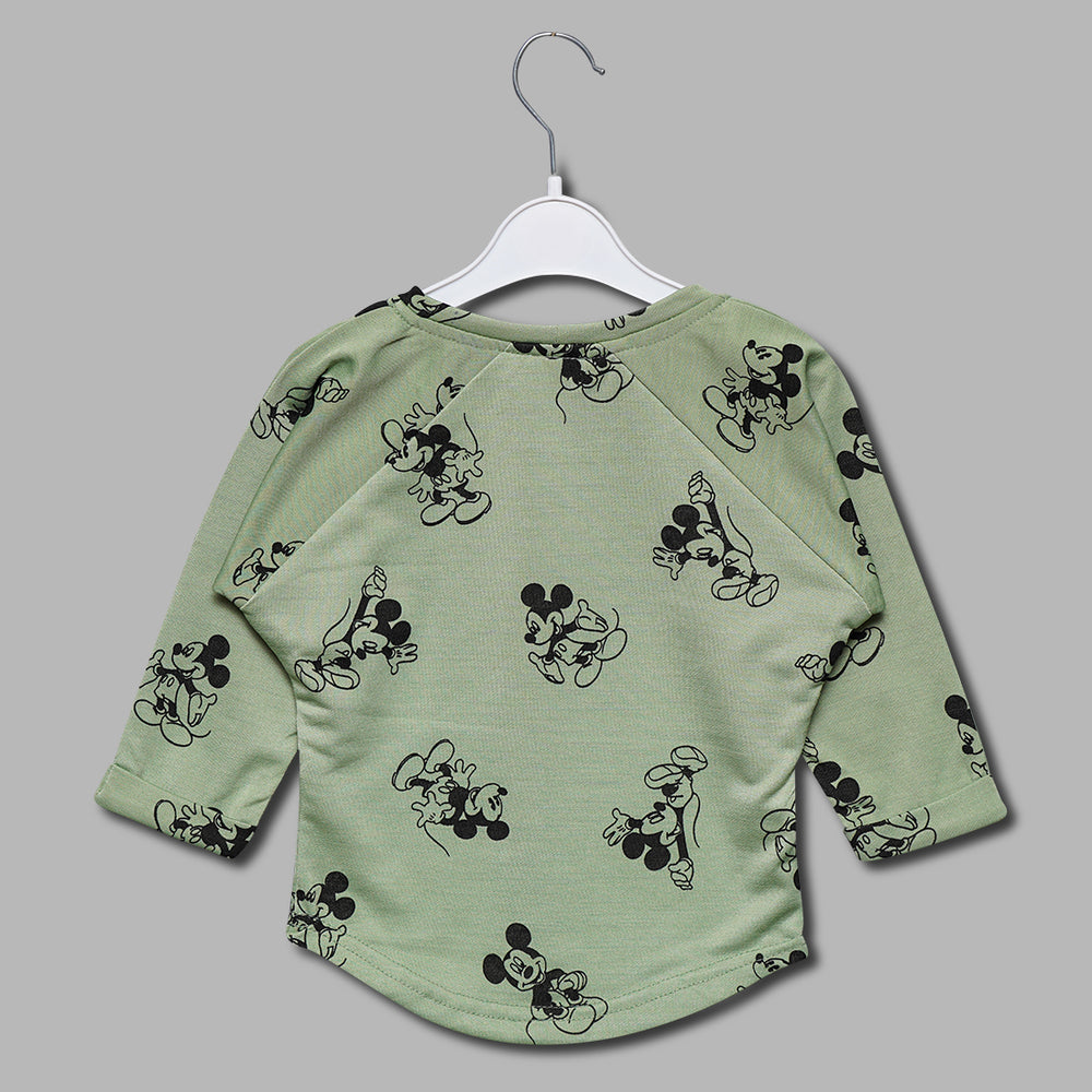 Mickey Mouse Print Top GU132383Green