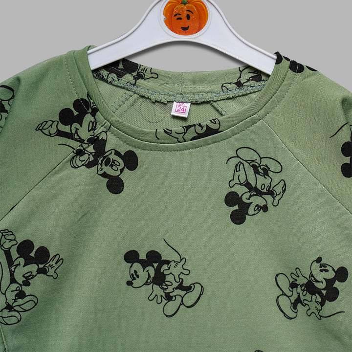 Mickey Mouse Print Top GU132383Green
