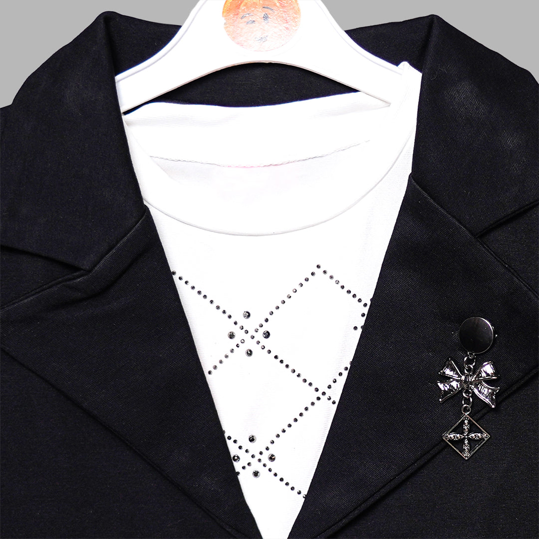 Trendy Jacket Style Two Pcs Set Close Up View