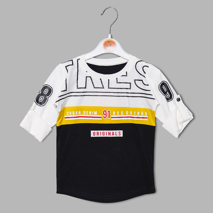 Double Colored Half Sleeves T-Shirts for Boys Front View