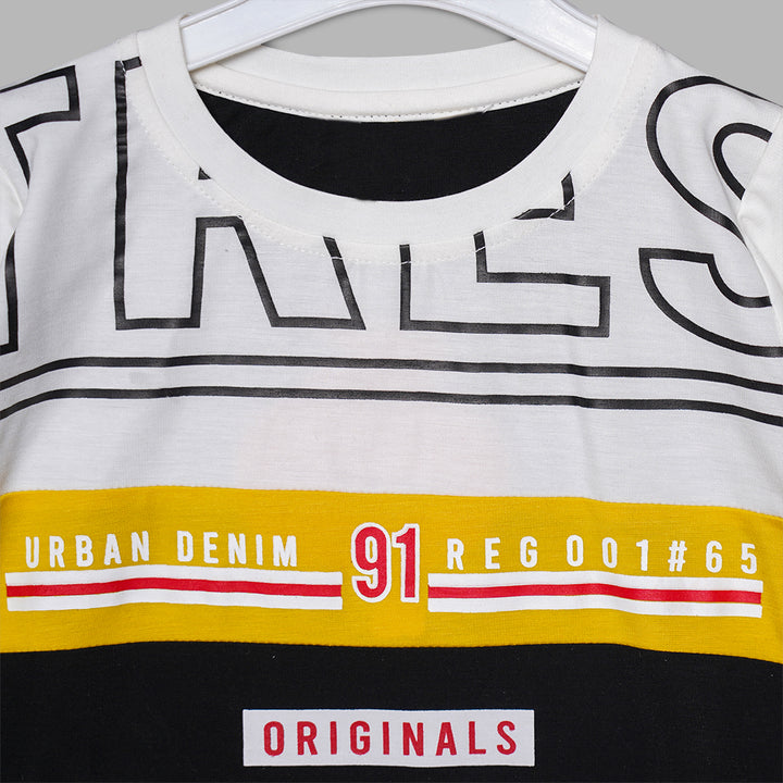 Double Colored Half Sleeves T-Shirts for Boys Close Up View