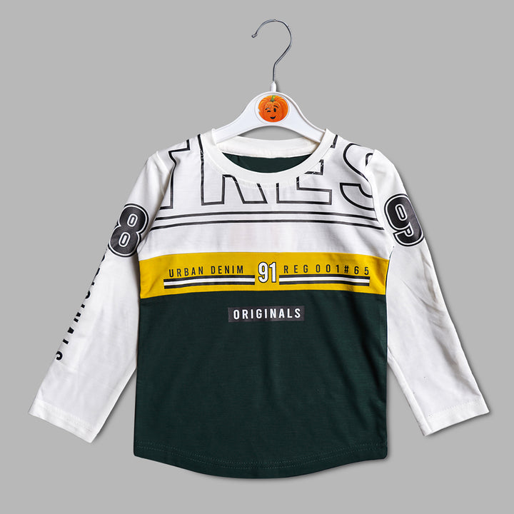 Double Colored Full Sleeves T-Shirts for Boys Front View
