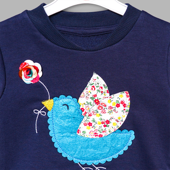 Pretty Embroidered Sparrow Top Close Up View