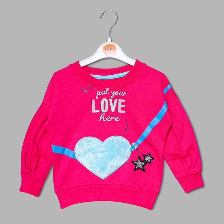 Pink Printed Girls Top Front View