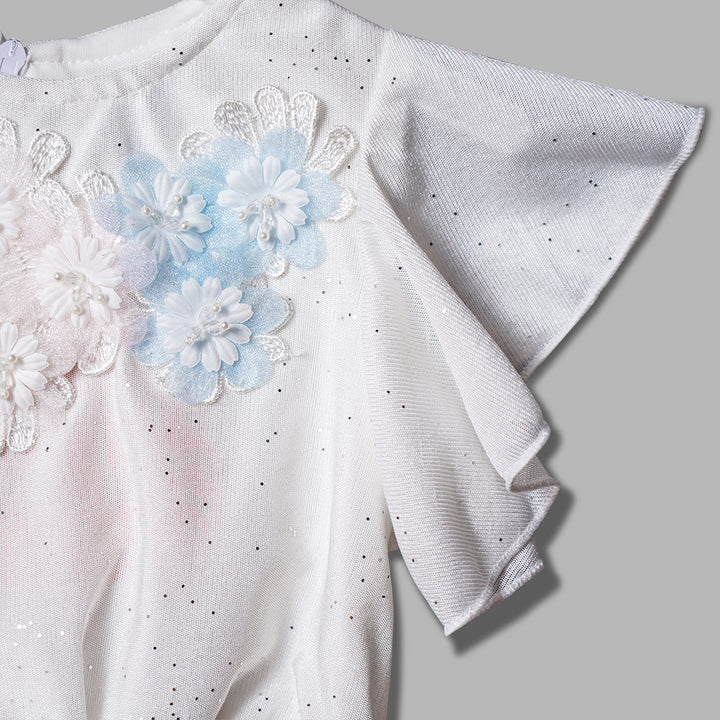 Pretty Skirt And Doted With Flowers Stylish Top Set GS209482CMulti