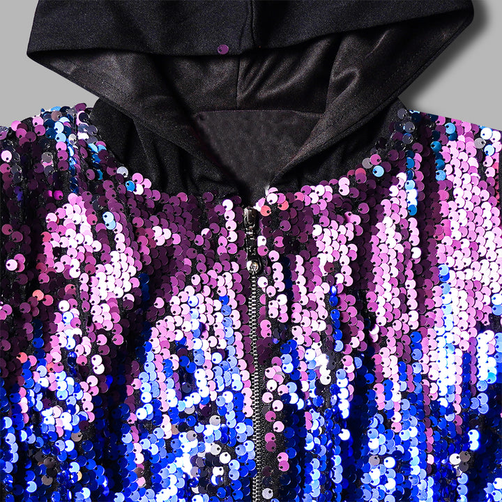 Elegant Sequin Girls Top Close Up View